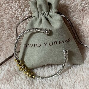 David Yurman Silver and Gold Cable Bracelet